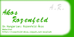 akos rozenfeld business card